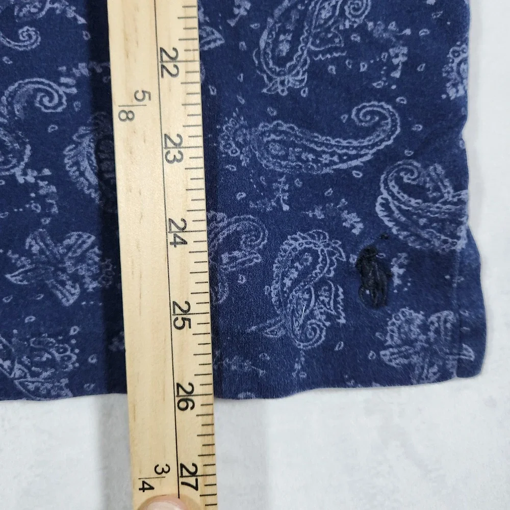 Polo Ralph Lauren Polo Shirt Mens XL Blue Cotton Paisley Classic Fit SS